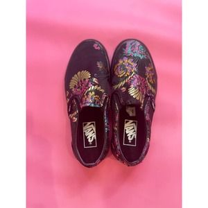Vans Slip-ons Black Festival Satin Asian Inspired Opening Ceremony Print 6.5 6